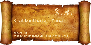 Krattenthaler Anna névjegykártya